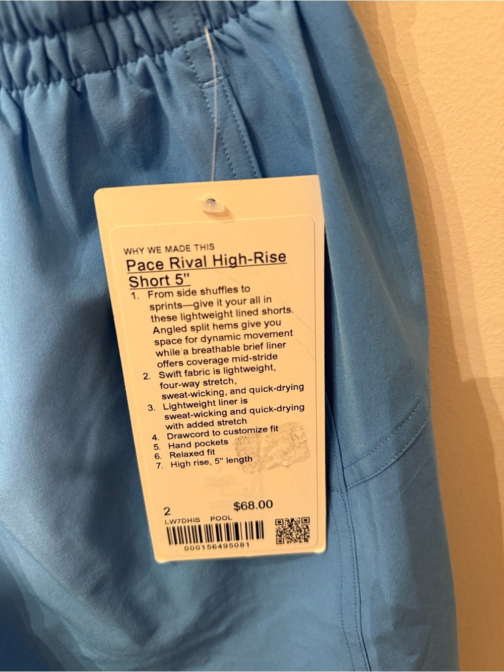 Lululemon Pace Rival High Rise Short 5” Pool Party 2 - Picture 11 of 12